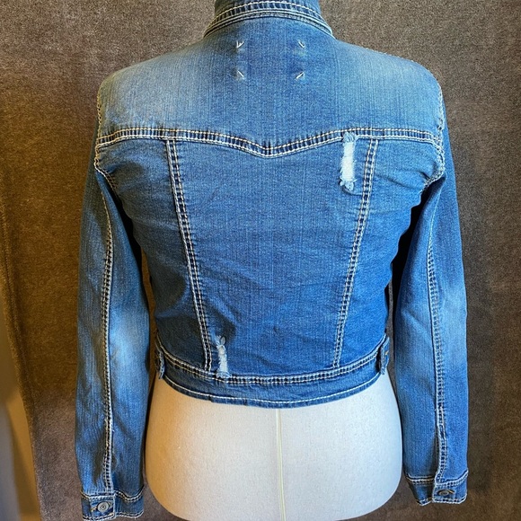 Amethyst Jeans Blue Denim Jacket Classic Button Front Jean Jacket - Picture 2 of 9
